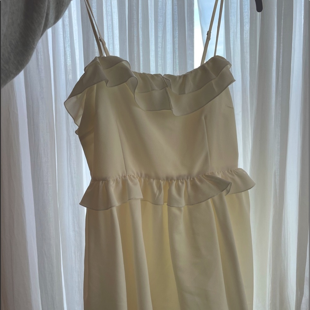 Cream Forever 21 Mini Dress Ruffled Top